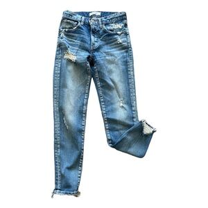 Moussy Glendale ripped hem Vintage destroyed jeans size 24